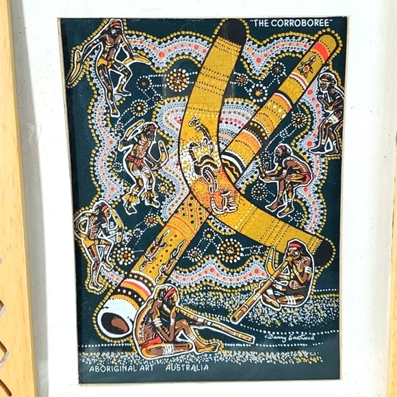 90s Australian Authentic Aboriginal Canvas Art Corroboree Danny Eastwood Framed - Picture 4 of 17
